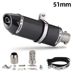 Universal 51MM motorcycle exhaust small R77 escape muffler with DB Killer For AEROX155 MT03 CB400X NSS350 DL250 GSR400 ER6N Z400