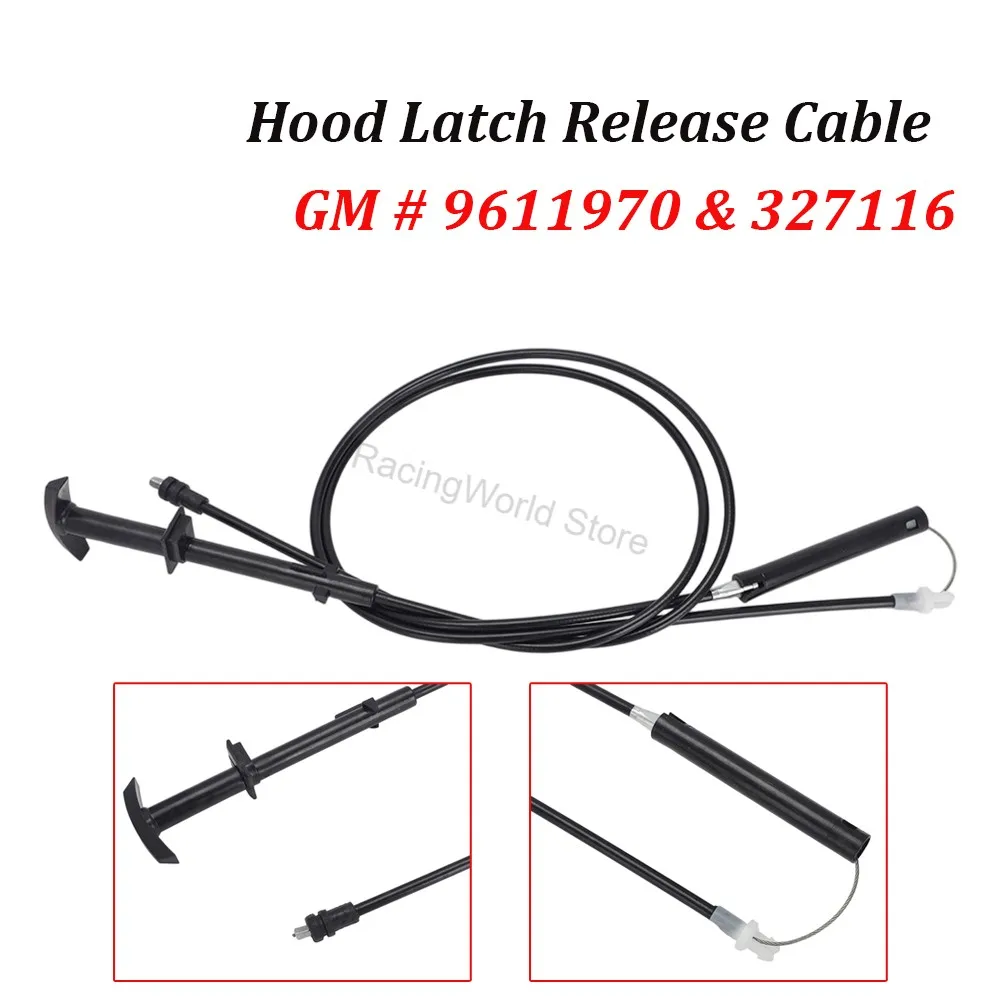 Conjunto de cable de liberación del capó de 2 piezas para Chevelle Cutlass Impala Bel Air Caprice #   9611970 327116