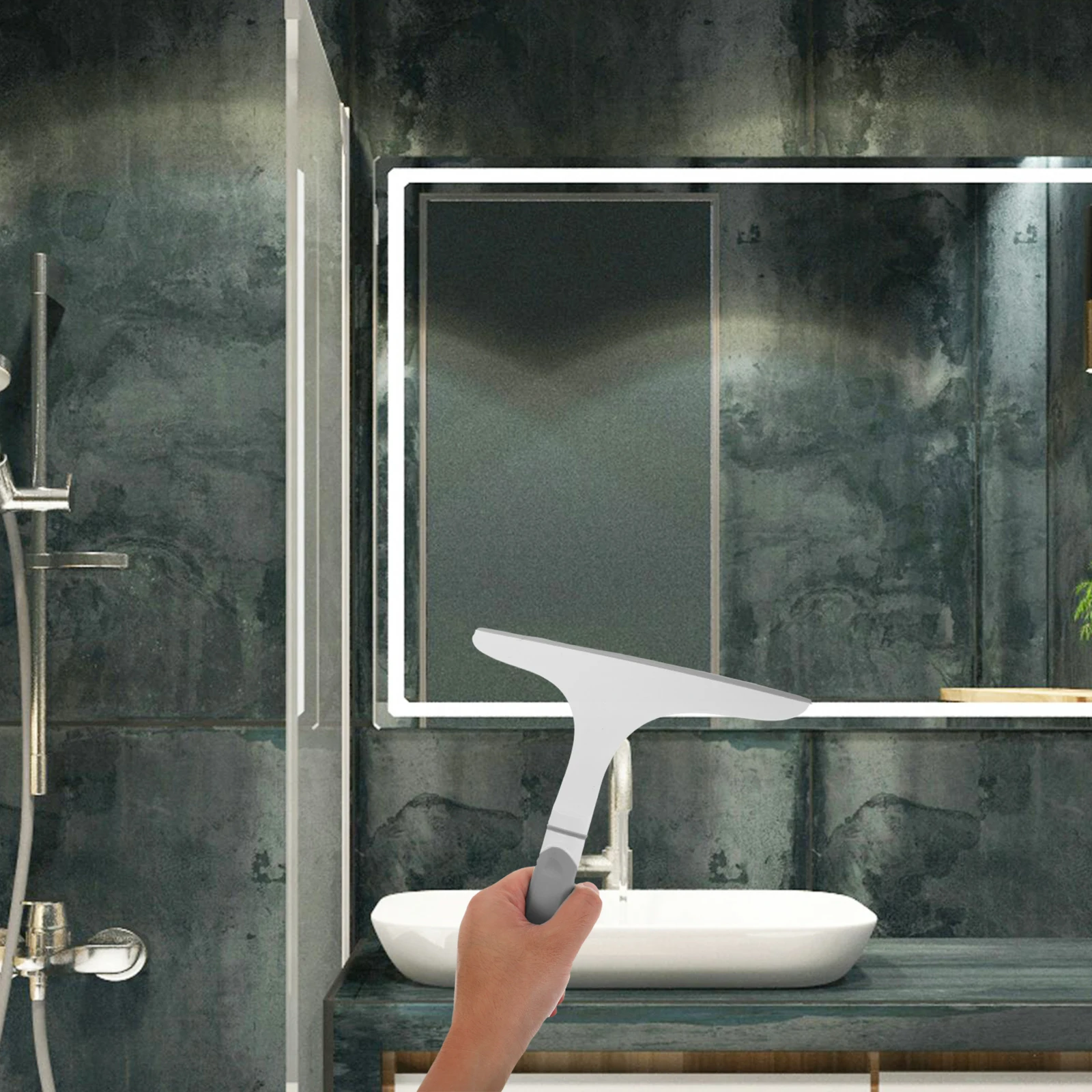 

Glass Squeegee For Shower Doors Plastic Window Scraper Tool Bathroom Tile Walls Mirror Cleaning Smooth Surface Wiper