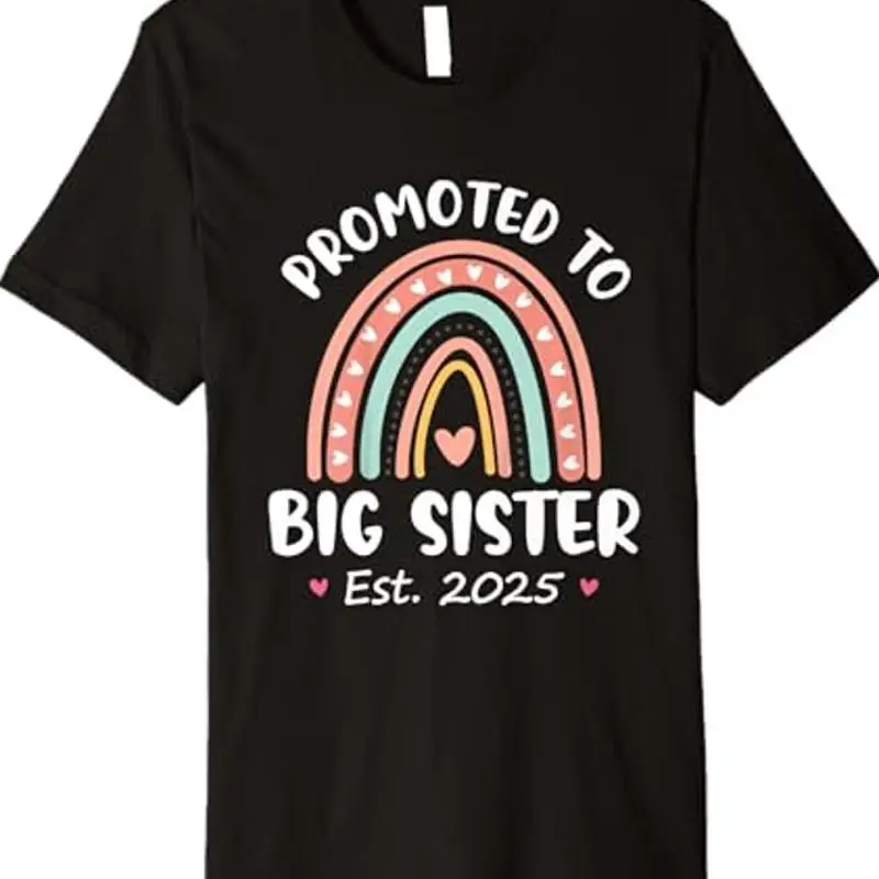New T Shirt Promoted To Big Sister 2025 Toddler Girls Premium