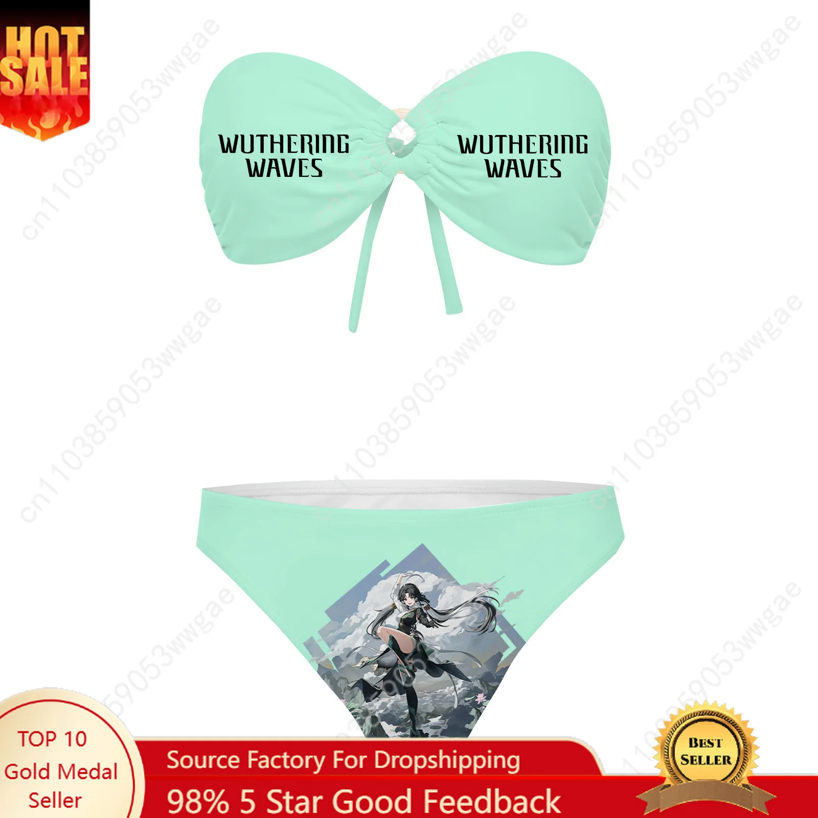 

Wuthering Waves Strapless Swimsuit Womens Bathing Suit Personalized Fashion Swimwear Pool Beach Sexy Bikini Customized Beachwear