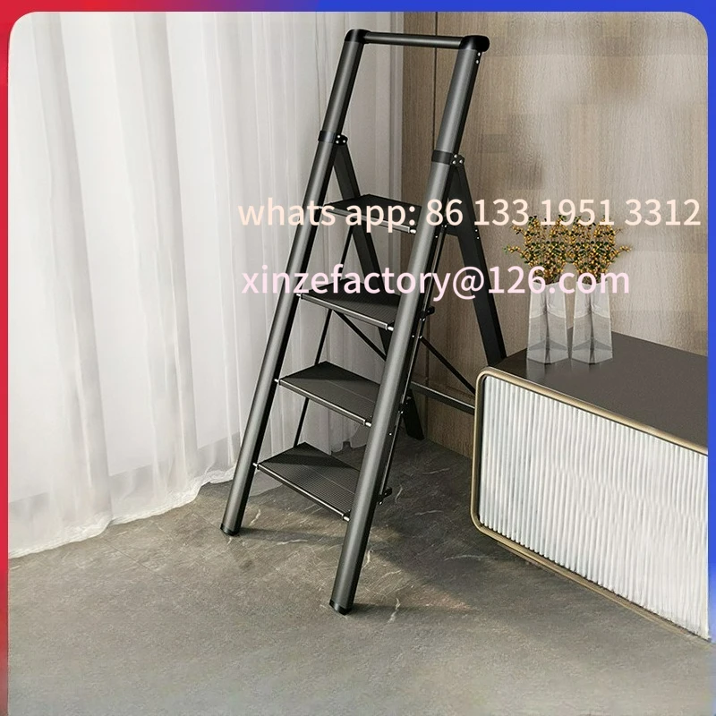 

Customizable Household Herringbone Folding Ladder Aluminum Alloy Indoor Safety Multifunctional Telescopic Ladder