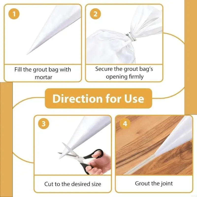 Pack of 26 Strong Puncture Tip Grout Bags & Construction Implements for Smooth Finishes in Homes Renovations Tasks M4YD