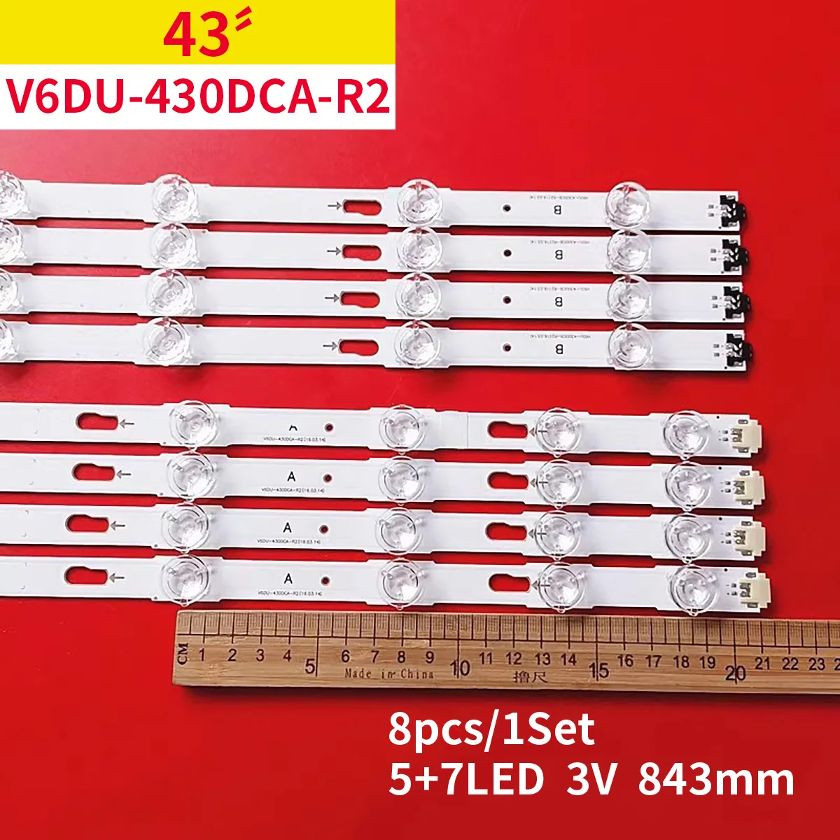 

For 43" TV UE43KU7000 UE43MU7000 BN96-39781A BN96-39782A V6DU-430DCA-R2 V6DU-430DCB-R2 CY-GK043HGAV1H LM41-00269A 00268A