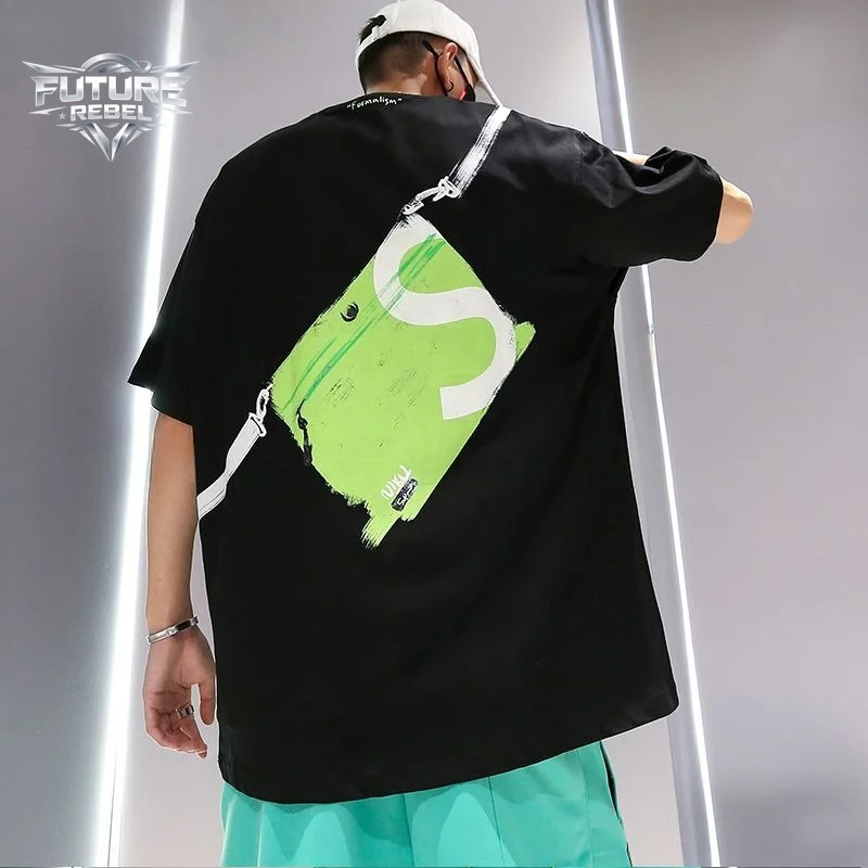 Mens T Shirt American Graffiti Print Cotton Tee Harajuku Unisex Oversized Drop Shoulder Casual Streetwear Couple Fashion Trend