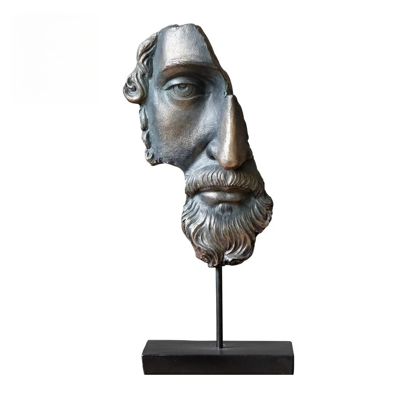 Abstract David Face Resin Sculpture, Human Body Figurine, Handicraft Home Decor