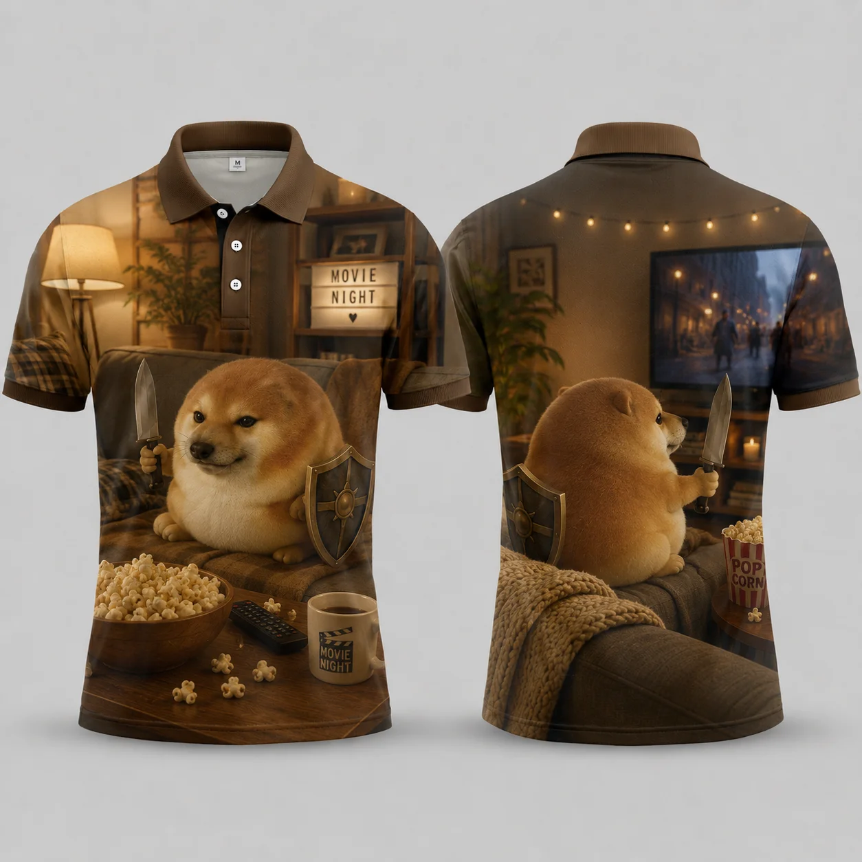 What The Dog Doing Shiba Inu Coffee Shop Polo Shirt Funny Meme Dog Warrior 3D Print Quick Dry Breathable Casual Summer Top