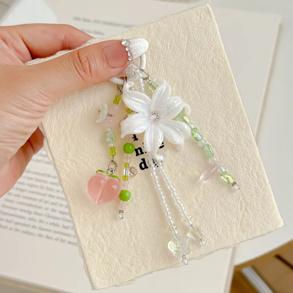 Phone Pendant Lively Women Key Chain Flower Key Chain  Key Chain For Dating Mobile Phones Gift For Friends