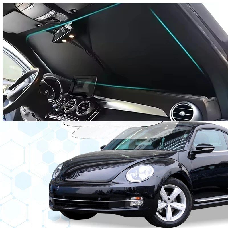 

Windshield Sun Shade For VW Volkswagen Beetle Gsr iBeetle Sunshade Sun Visor Protector Foldable Blocks UV Rays Keep Car Cooler