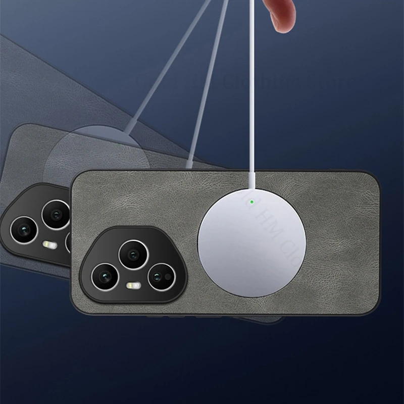 Casing Ponsel Tahan Benturan Bumper Lembut Kulit PU untuk Honor 400 Pro Penutup Belakang Magsafing Magnetik untuk Honor X8C X7C X9C X60 Pro Funda