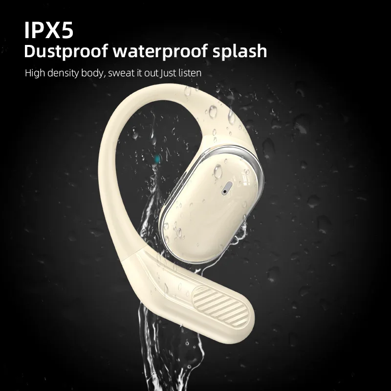 True Wireless Bone Conduction Earphones,OWS Open Ear Headphones with Earhooks,Bluetooth 5.4 Sport Earbuds,Deep Bass Clear Calls