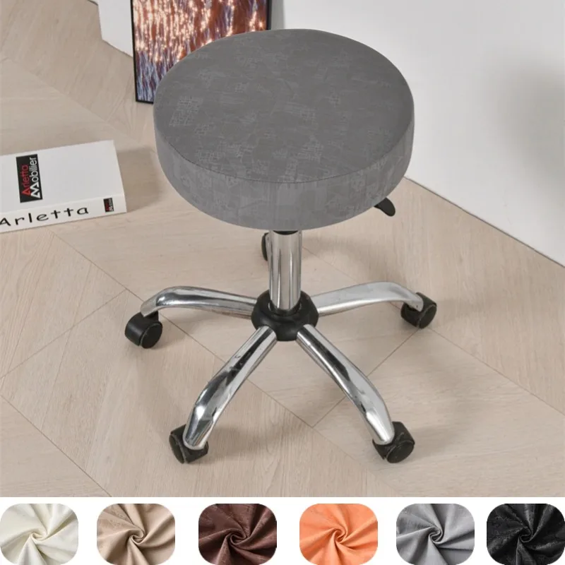 PU 프린트 라운드 스툴 커버, 탄성, 내구성, 탈착식 스툴 커버, 미끄럼 방지, 올 인클루시브 바, 의자 시트 케이스 장식, 1 개, 2 개, 4 개