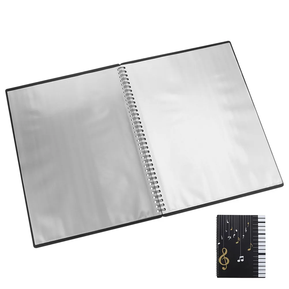 

30 Pages Piano Binding Sheet Transparent PP Durable 60 Sides Document Organizer For School Projects