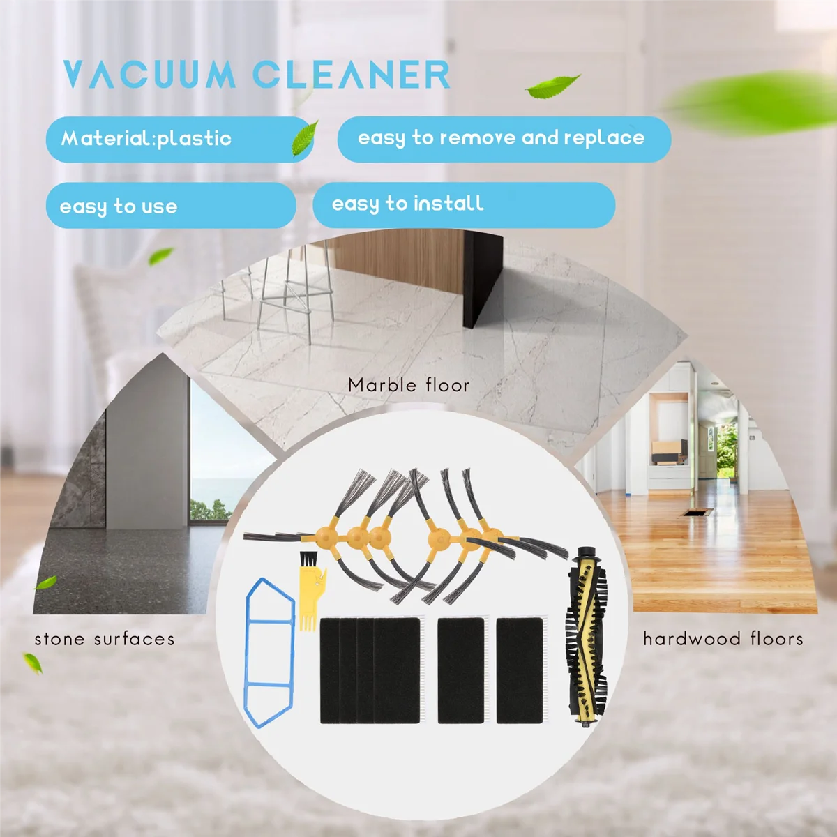 Acessórios de substituição para aspirador de pó Neatsvor X500 X520 X600 Pro Tesvor S6 T8 X500 Ikhos Criar NetBot S15 # ABGP