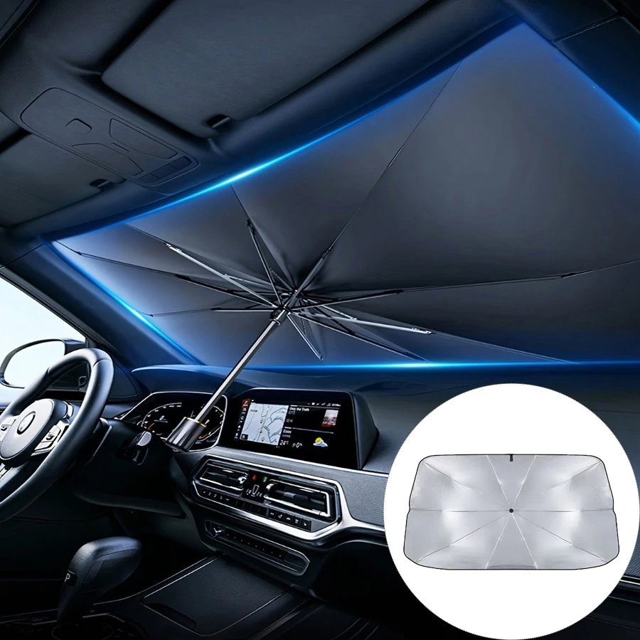 Convenient Foldable Car Sunshade Umbrella Windshield Folding Front Parasol Umbrella Type Sun Shade for Car Window Summer
