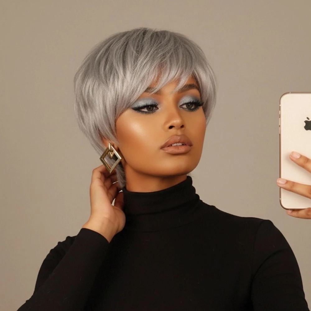 Gray Short Straight… - image