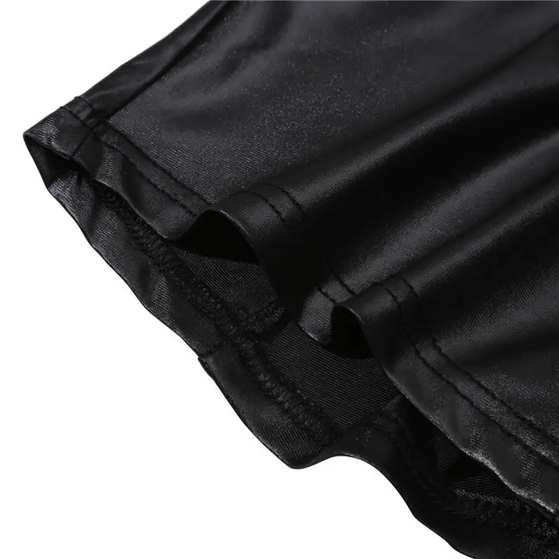 2026 Sexy Damen-Shorts Glänzende Elastische Hochtaillierte Glänzende Kunstleder-Kurzhosen Schlanke Heiße Tanz-Clubwear Mini-Shorts – Detail 17
