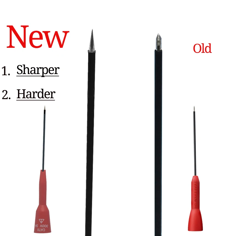 1 Paar neue Universal-Multimeter-Test-Rückseiten-Sonden, Nadel, 1 mm Stift, zerstörungsfreie Sonde für 2 mm Messleitungen, schärfer und härter – Detail 3