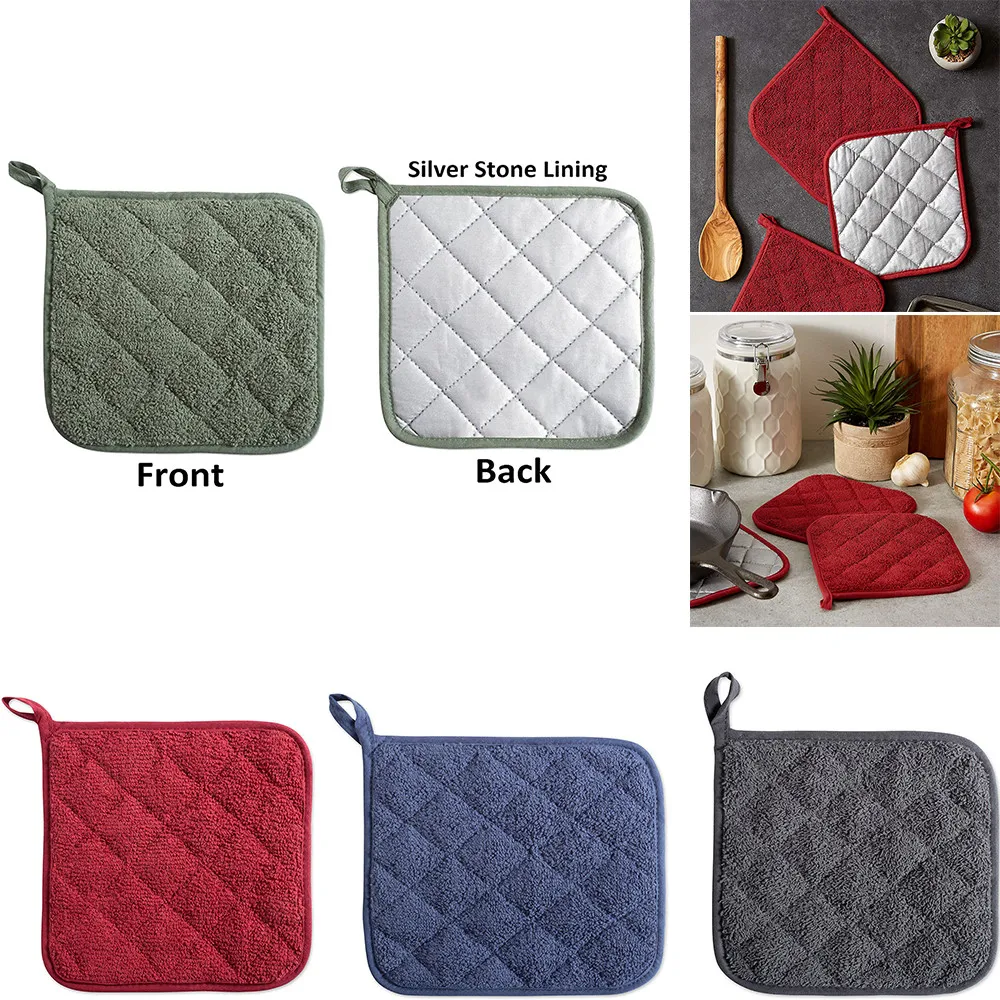 1pc Baking Pot Holder Hot Cooking Pads Cotton Holders Microwave Gloves Baking Bbq Pot Holders Oven Mitts Kitchen Cooking