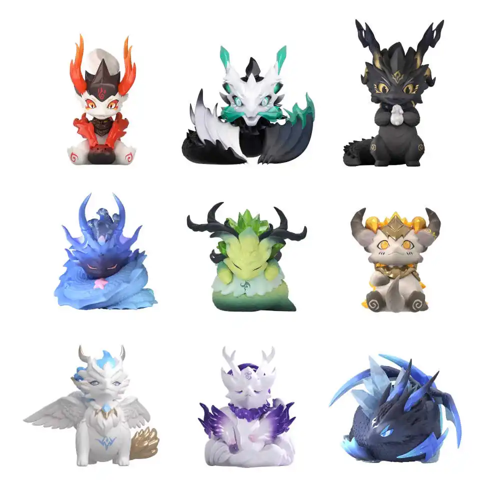 

Classic of Mountains and Rivers Together with LOONG Series Blind Box Cute Action Figure Collectible Model Cartoon Decor Doll Toy