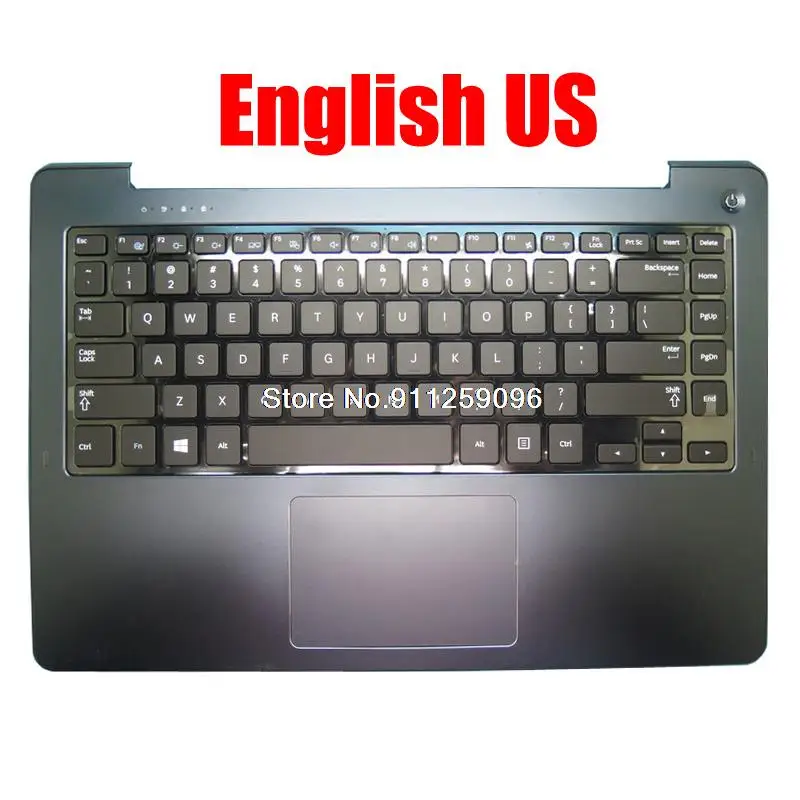 Laptop Tempat Berteduh & Keyboard untuk Samsung NP540U4E NP530U4E 540U4E 530U4E Bahasa BA75-04647F BA75-04658A dengan Touchpad Baru