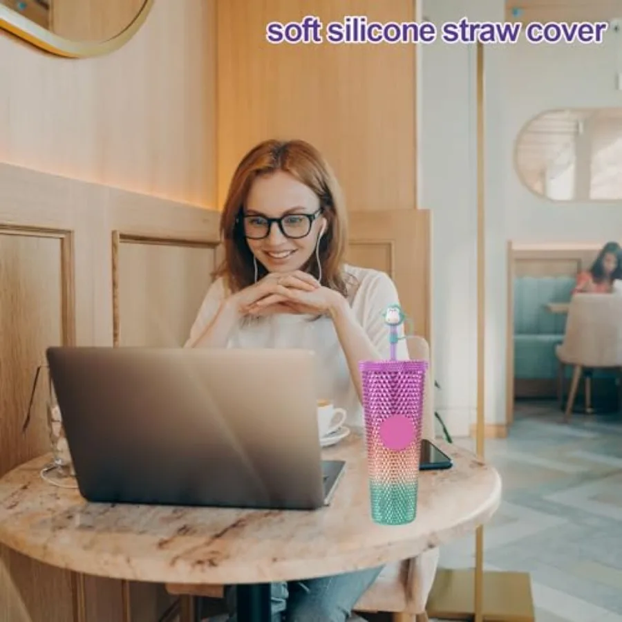 أغطية وأطراف من القش لأكواب ستاربكس، واقيات شفاطات للشرب قابلة لإعادة الاستخدام، أغطية مقاومة للرذاذ 78 مم، 6 قطع