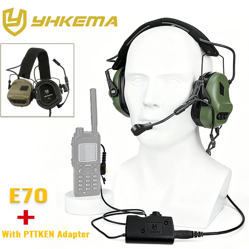 

Tactical Earmuff Anti Noise Headphones with PTT KEN Adapter, Shooting Hearing Protector Outdoor Shooting Hunting