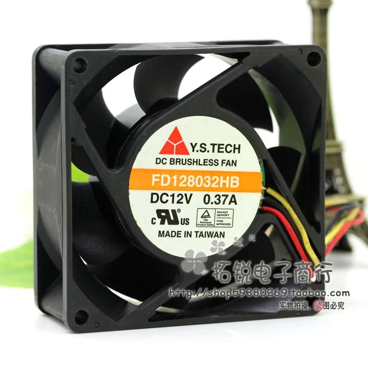 

Y.s.tech Fd128032hb 12v 0.37a 8032 8cm Three-Wire Double Ball Cooling Fan