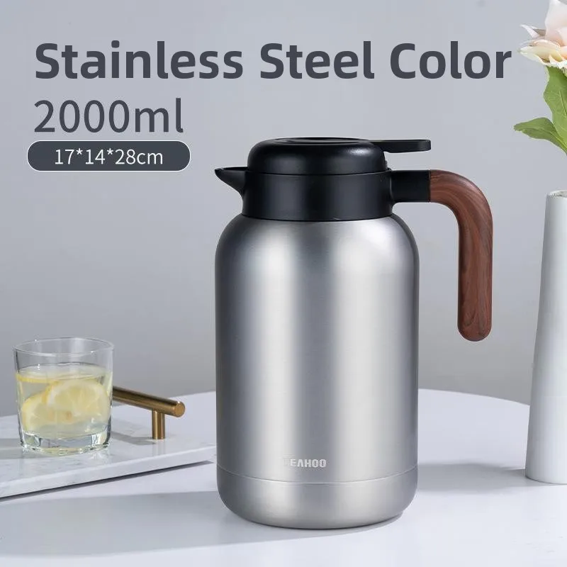 

Qihu большой чайник из нержавеющей стали Capaci 36, чайник для домашнего использования, белый чайный и кофейный чайник, современный простой изолированный кофейник...