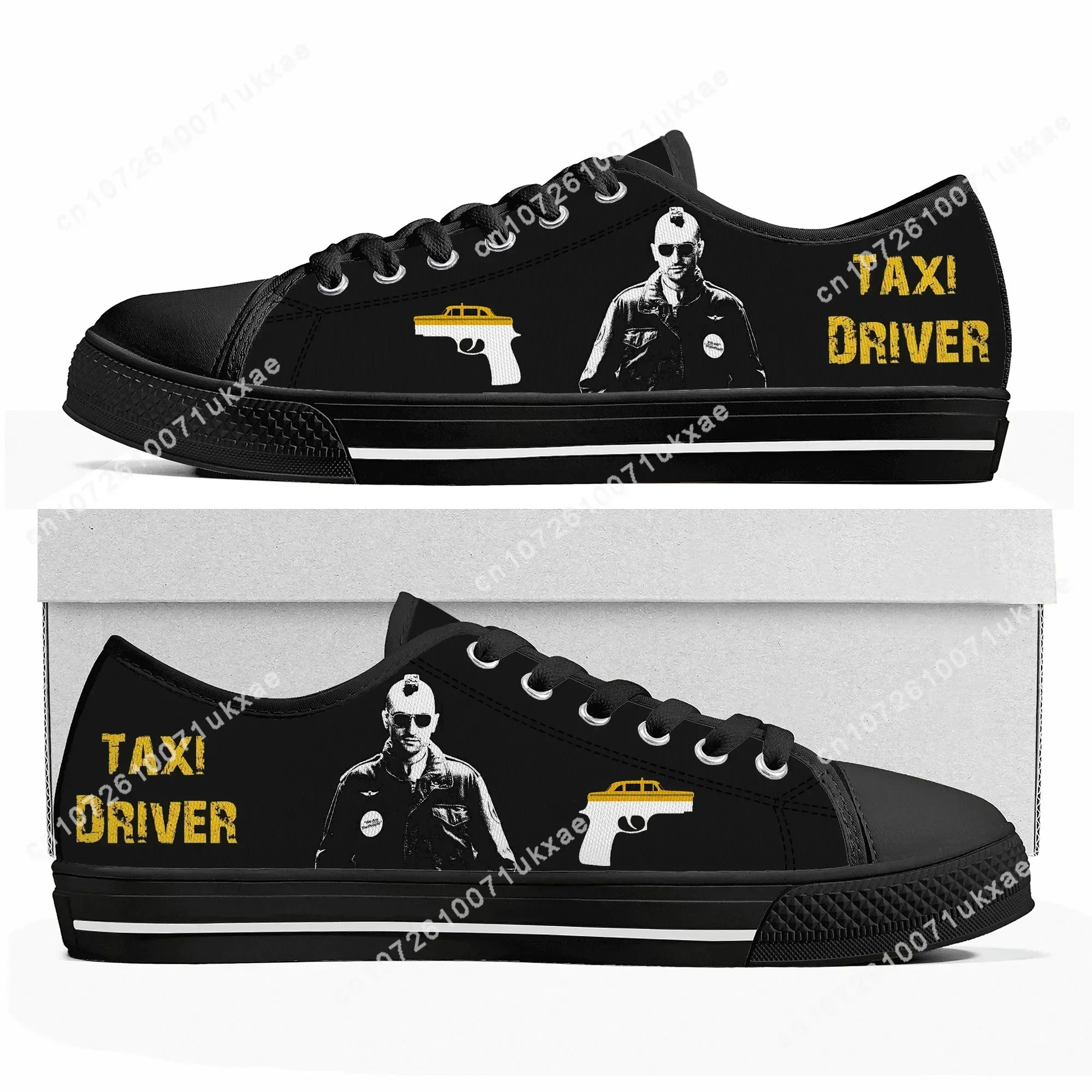 Taxi Driver Movie Low Top Sneakers Mens Womens Teenager High Quality Canvas Sneaker Couple Casual Shoes Customize DIY Shoe