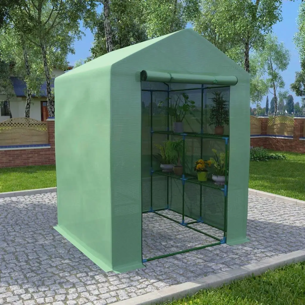 Compact Greenhouse with Shelves - Durable Steel Frame 56.3x56.3x76.8cm for Plants & Herbs