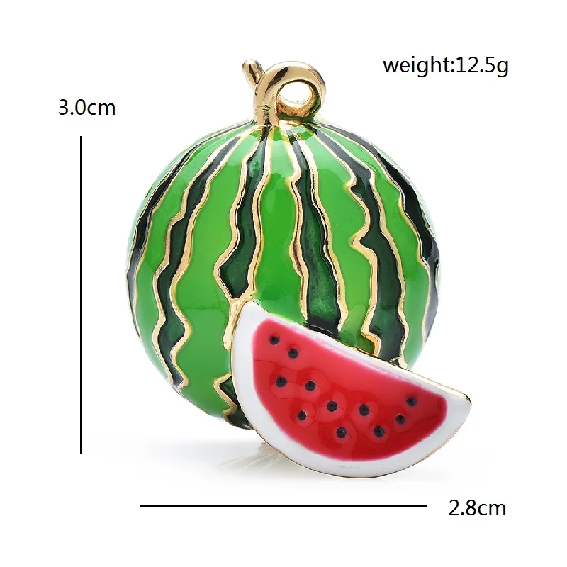 Wuli&baby Cute Watermelon Brooches For Women Unisex Enamel Beautiful Tasty Fruits Party Brooch Causal Brooch Pins Gifts