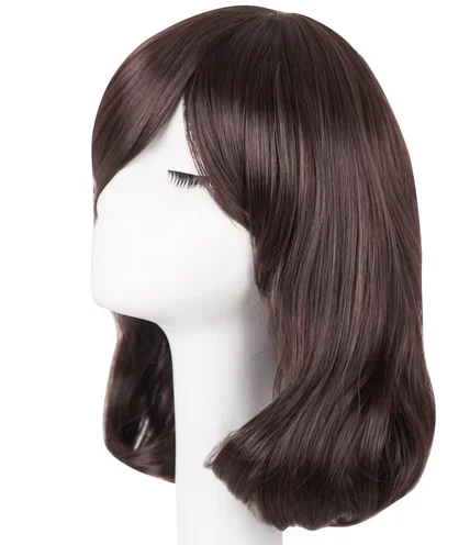 Brown Wig  Synthetic Heat Resistant Medium Wavy Hair Costume Cosplay Carnival Halloween Party Women Hairpiece