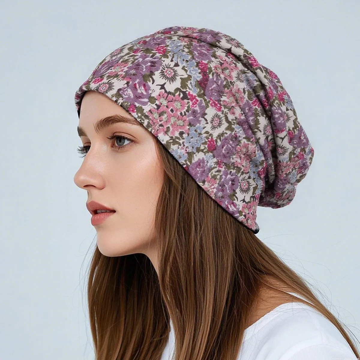 Новая мода для взрослых и женщин, шапочки с цветочным принтом Skullies, повседневная уличная шапка, шарф, двусторонний мягкий тюрбан для танцев Gorras для девочек, красочная кость Новая мода для взрослых и женщин, шапочки с цветочным принтом Skullies, повседневная уличная шапка, шарф, двусторонний мягкий тюрбан для танцев Gorras для девочек, красочная кость