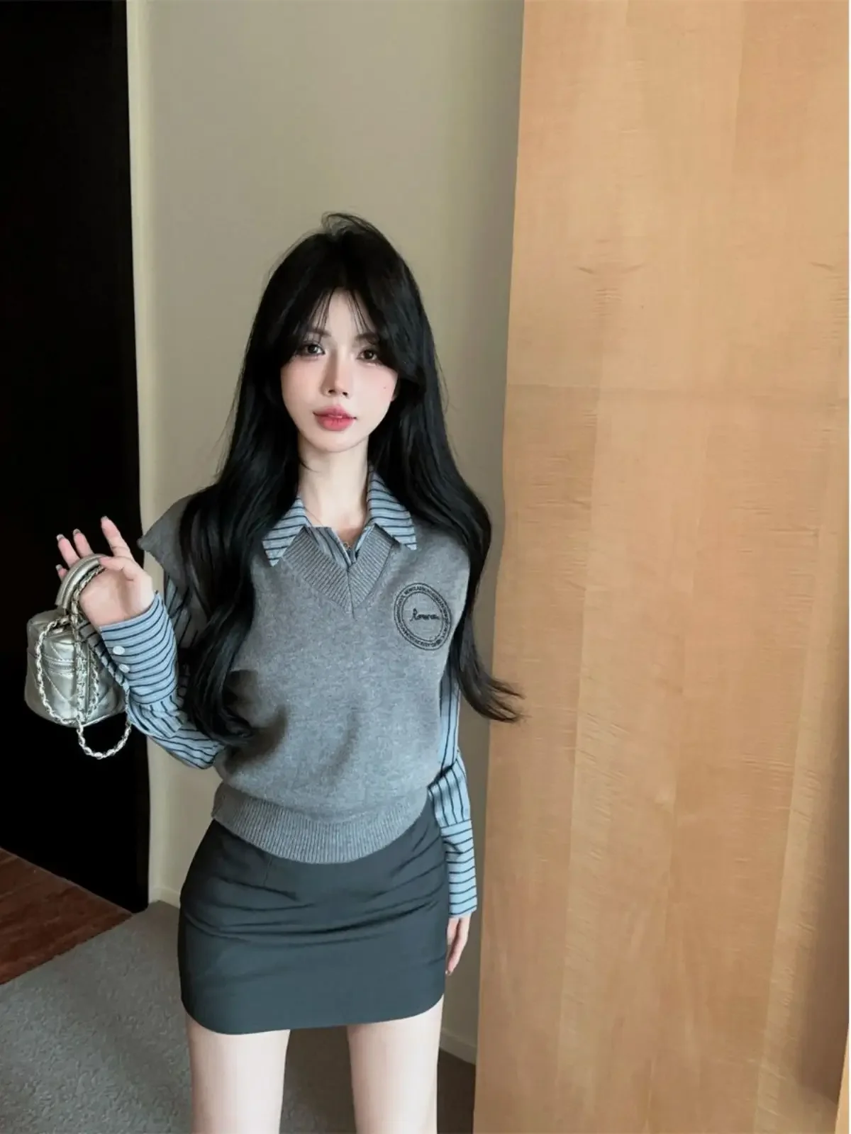 Jesienny Nowy Japoński i Koreański Styl College Strój Szkolny Kostium Mundurek Japońska Koreańska Moda Dziewczęca Zestaw Mundurka Jk