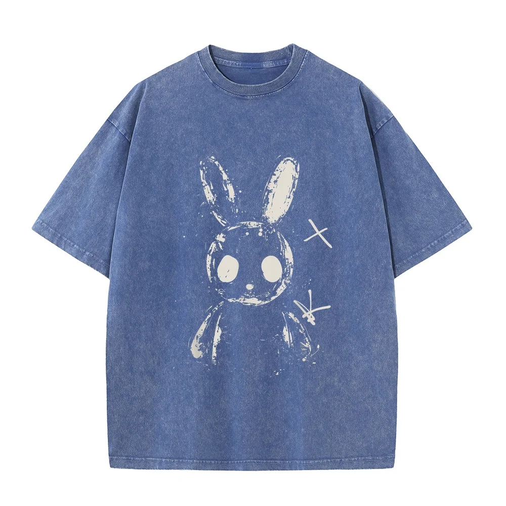 Creepy Cute Bunny Rabbit Alt Goth Grunge Horror Aesthetic T-Shirt Small Character New In Top And T-Shirts Men's Shirts Humor