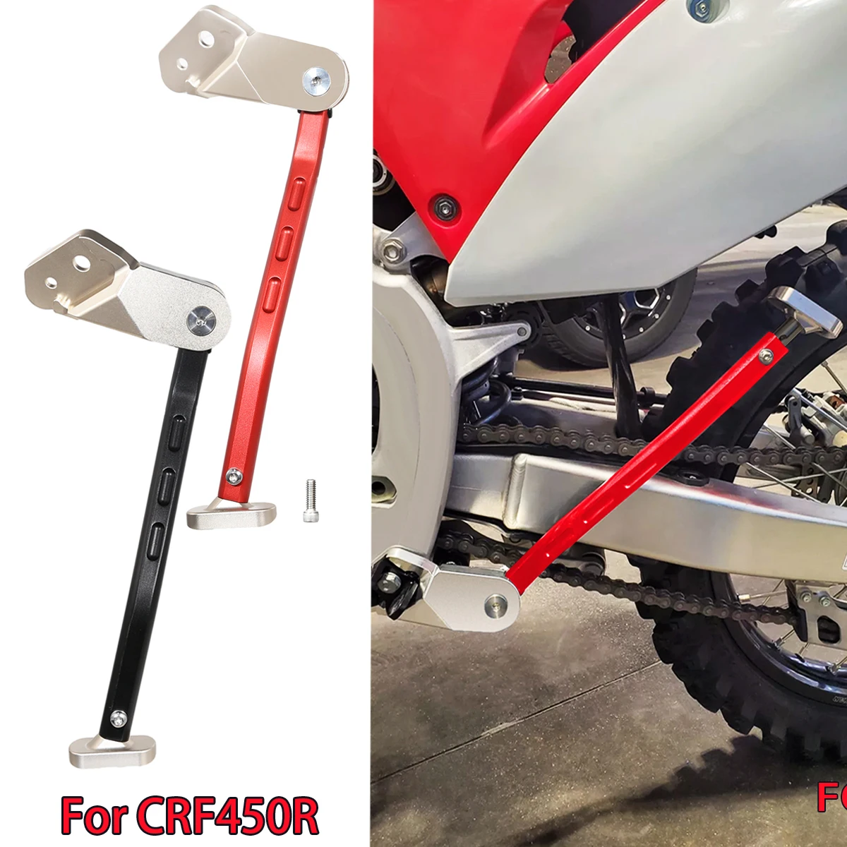 Motorcycle Side Stand Add-On Kickstand Compatible For Honda 2013–2024 CRF450R CRF250R