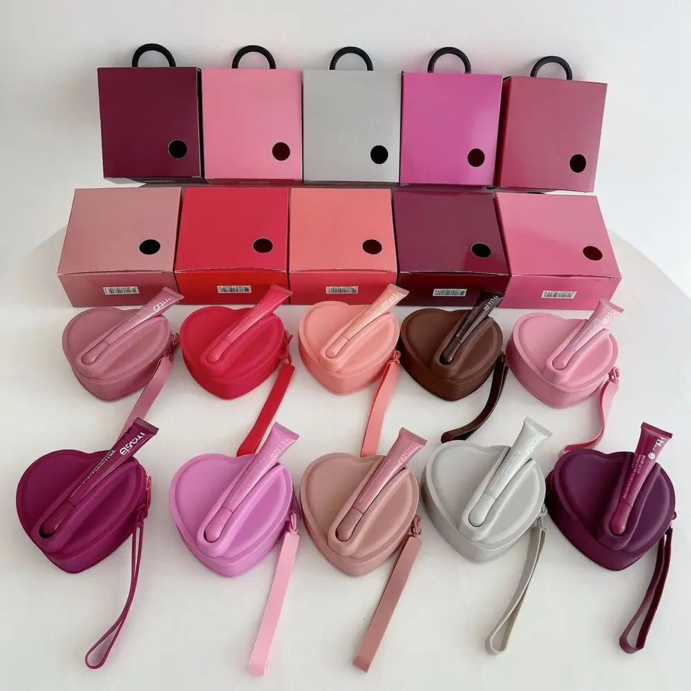 Cute Heart Storage Bag Soft Silicone Lipstick Case Portable Earphone Pouch Coin Purse Daily Travel Organizer Box