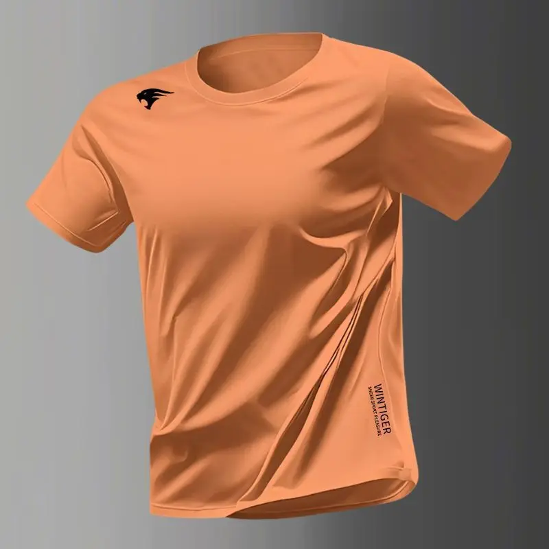 Schweißableitende Schnelltrocknende Herren-Laufshirts für Feuchte Sommertage Eisseide Atmungsaktive Mesh-Sportoberteile UV-Schutz – Detail 2