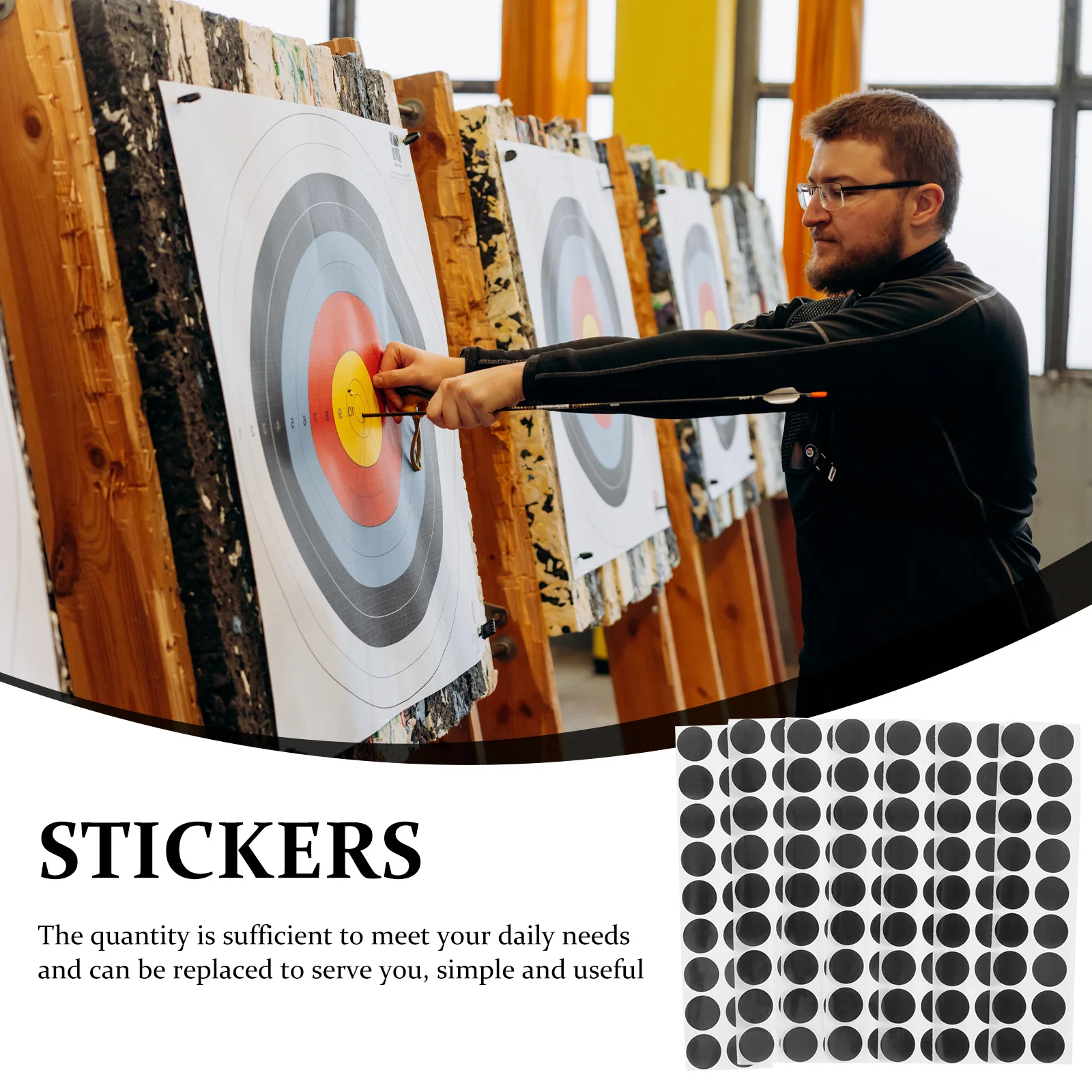 

50 Sheets Target Stickers Professional Stable Material Self-Adhesive Portable Creative Labels for Practicing Shooting Games