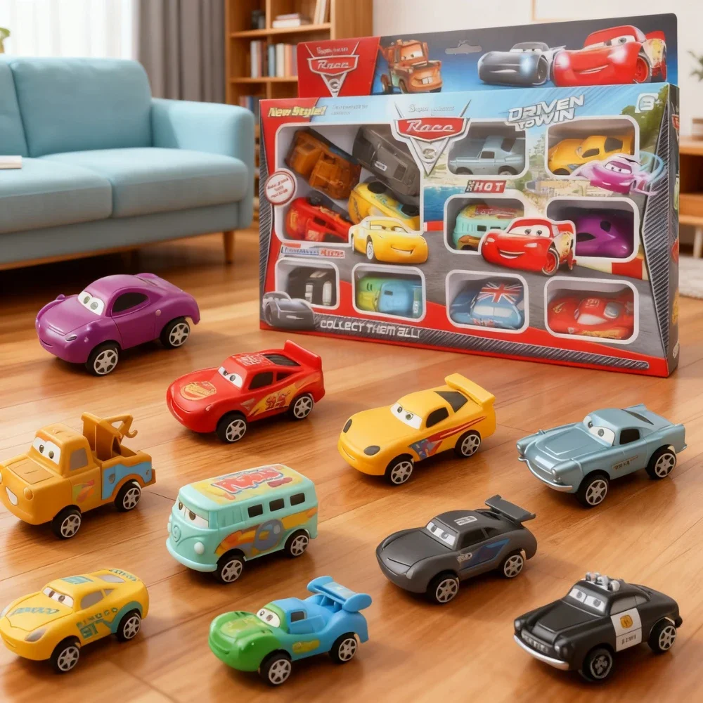 ديزني الساخن 12 قطعة/المجموعة بيكسار سيارة القوة الخلفية البرق ماكوين جاكسون العاصفة ماتير نموذج سيارة مرافقة لعب الاطفال هدايا عيد الميلاد #3