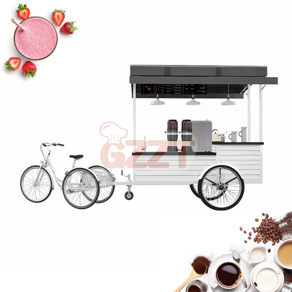 Classic Coffee Bike Electric Mobile Food Truck Drink Cart