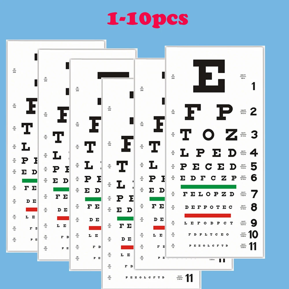 

1-10 шт. Таблица экзаменаторов глаз Snellen Таблица глаз Таблицы для проверки глаз с низким зрением для экзаменаторов глаз 20 футов 22*10,23 дюйма