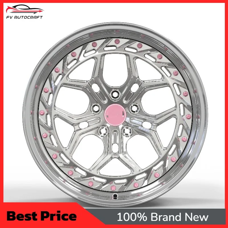 【2026】HuoJue Factory Forged Aluminum Alloy Wheel White-electroplated Center Disc Brushed Polished Rim Edge 16-24 Inch For