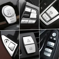 for BMW F10 F07 F06 F20 F30 F32 F01 F02 F25 F26 Car Button Covers Stickers Car Interior Chrome Accessories Trim