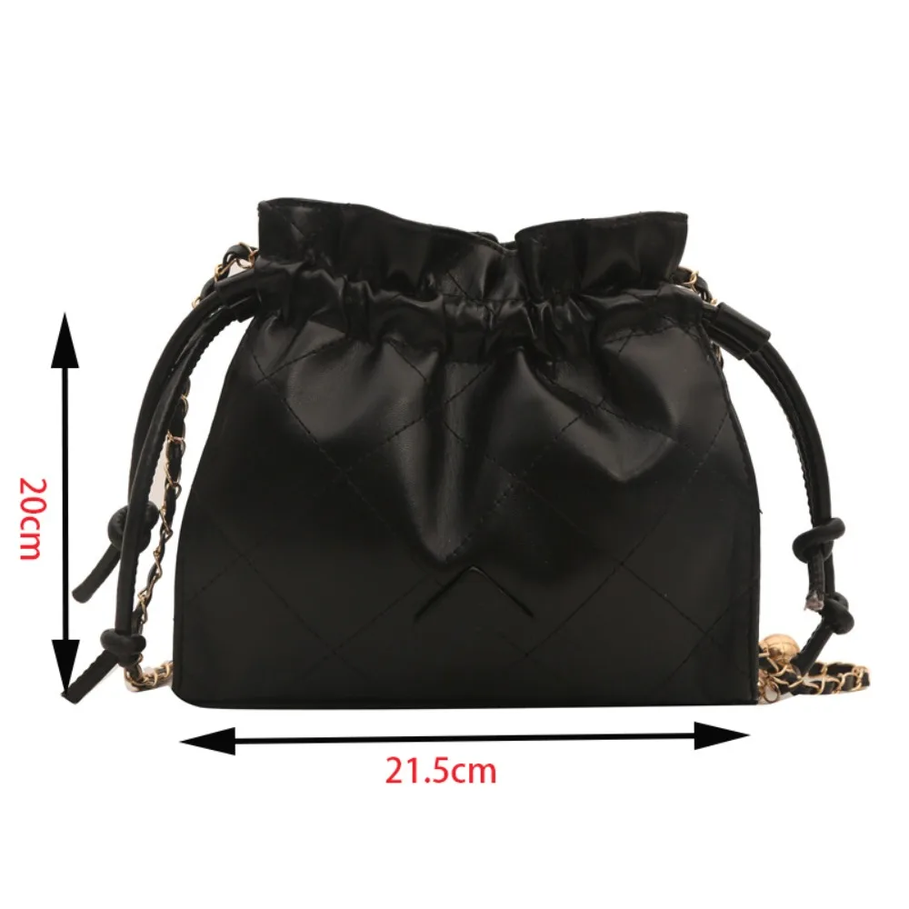 Trendy Solid Drawstring Bucket Bag Shoulder Bag Large Capacity Summer Beach Bag Handbag Casual Messenger Bag Commuting Bag