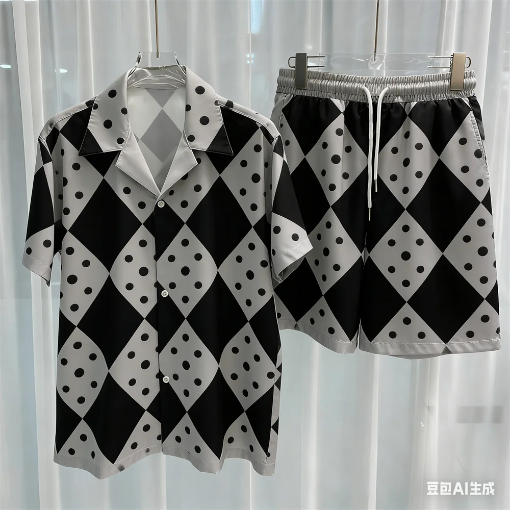 ثلاثية الأبعاد الرجال مجموعة الترفيه قطعتين مجموعة تي شيرتات قصيرة للأطفال عالية الجودة الصيف هاواي قميص مجموعة للجنسين y2k قميص مجموعة المنزل منامة ملابس للرجال