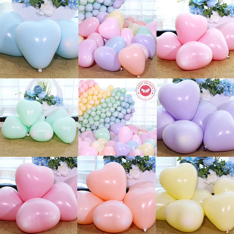 10pcs 20pcs 12inch Pink Green Red Love Latex Balloons Heart Shaped Thickening Balloons Wedding Supplies Birthday Party Decor