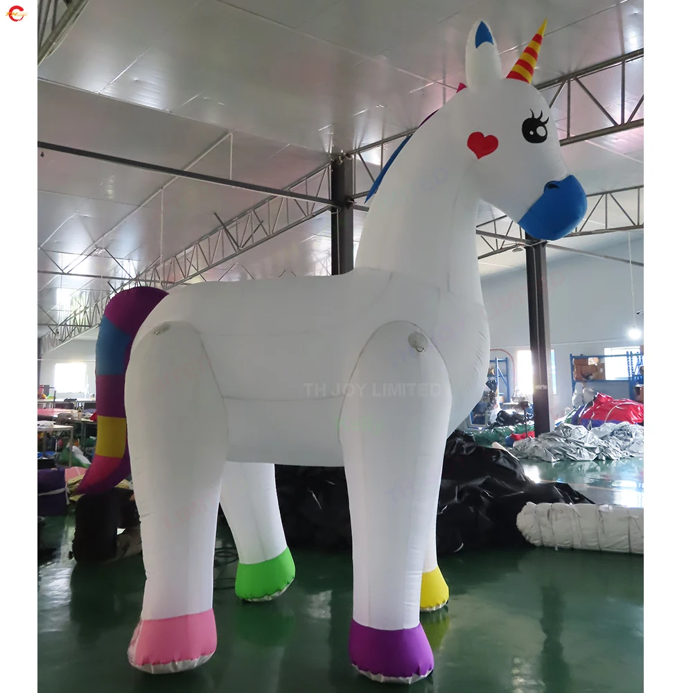 Réplica inflável do cavalo dos desenhos animados para anunciar a decoração, animal do unicórnio, transporte livre da porta, 3mH