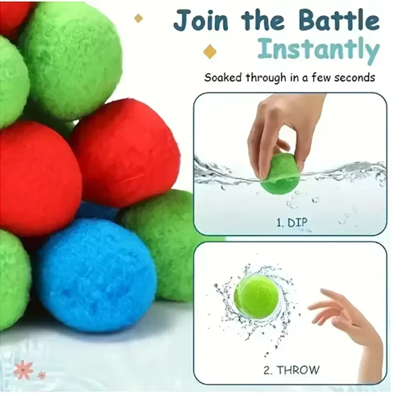 15 pezzi riutilizzabili palline d'acqua in spugna colorate per bambini adulti spugna bomba d'acqua palloncini antispruzzo piscina giochi d'acqua estivi